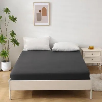 Produktbild von Spannbettlaken, 120 x 200 cm, 100% gewaschenes Baumwolle, atmungsaktiv, mit leinenähnlichem Griff,