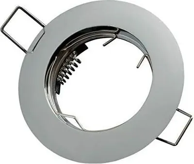 Produktbild von Einbaustrahler GU10 Ø65mm Bohrloch Alu inkl. GU5.3 Fassung 12V für LED Leuchtmittel 50mm LED Lampen Chrom, Rund