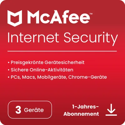 Immagine prodotto di McAfee Internet Security / 3 PC / 1 anno / licenza via e-mail