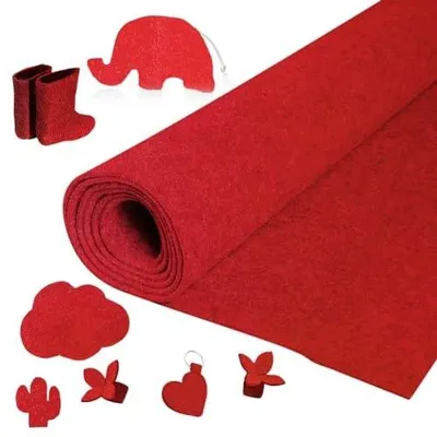 Zdjęcie produktu dla Filc dekoracyjny rolka 30X250 cm czerwony do szycia majsterkowania