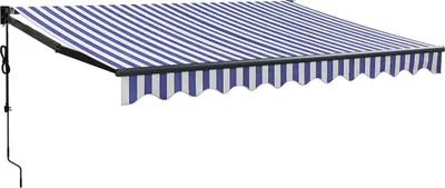 Obrázek produktu pro vidaXL Elektrická markýza s klikou Modrá a bílá 3,5x2,5 m