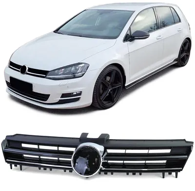 Kühlergrill Sportgrill Grill Schwarz Glanz Leiste Chrom für VW Golf 7 VII 12-17 – Produktansicht