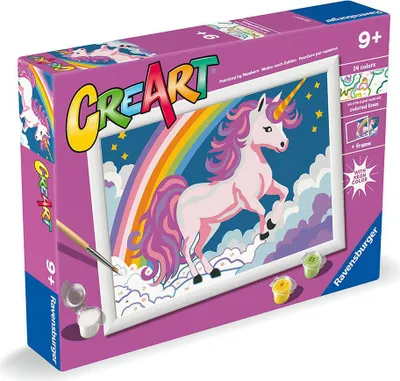 Produktbild von Ravensburger CreArt - MNZ - Pink Unicorn, Farben enthalten, Malen nach Zahlen Set