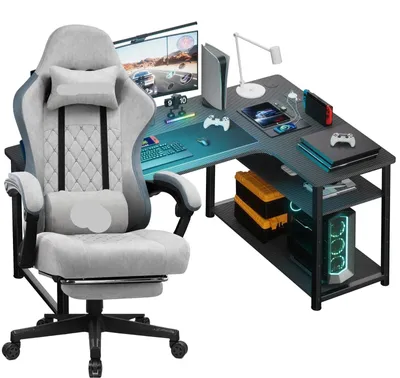Imagen del producto de Silla de escritorio – Silla para juegos – Altura del asiento ajustable – Giratoria 360° con ruedas
