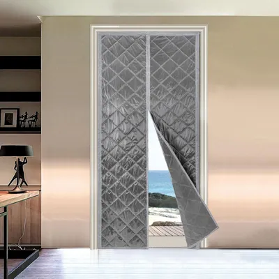 Image de Rideau de porte, isolation thermique, réduction du bruit, GRIS