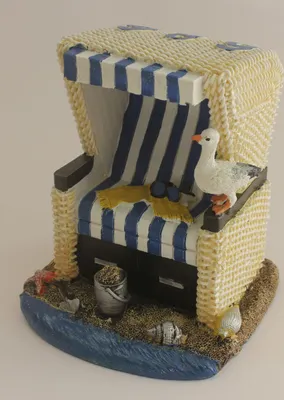 Produktbild von Deko Strandkorb 12cm maritim Polyresin