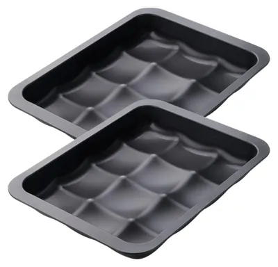 Image de Lot de 2 moules à gâteaux 36/27/5 cm en acier Black metallic Black mettallic Zenker Black mettallic