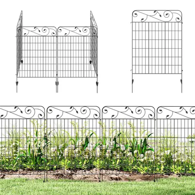 Produktbild von Outsunny Gartenzaun 3,52x1,1m Dekorative Gitterzaun Drahtzaun für Garten Metall