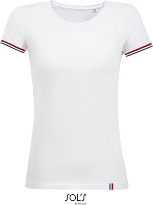 Produktbild von SOLs 03109 | Damen Shirt WomenŽs Short Sleeve T-Shirt Rainbow - Farbe: White/Royal Blue - Größe: S