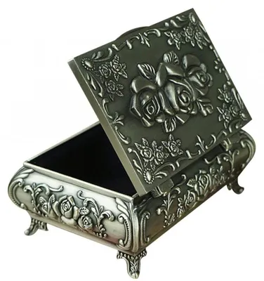 Image de Solidchoice - Boîte à bijoux rectangulaire avec gravure de roses