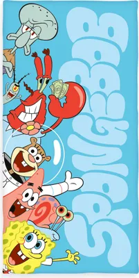 Produktbild von Herding Badetuch SpongeBob Schwammkopf, 75 x 150 cm, Kleines weiches Kinder-Handtuch für Bad und Strand, 100% Baumwolle