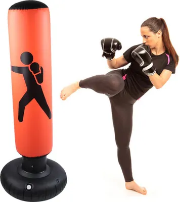 Obrázok produktu pre PVC 160 cm Fitness Hit Sandbag dospelí deti nafukovací stĺpik boxovací vak (oranžový)