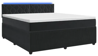 Produktbild von vidaXL Boxspringbett mit Matratze Schwarz 140 x 190 cm Samt