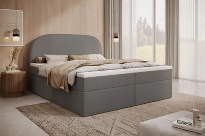 Produktbild von MyBed Zen box spring bed Čalúnená posteľ Čelo postele Úložný priestor 200x200 Vreckový matrac H4 Topper Tmavo sivá Ab07
