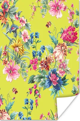 Produktbild von MuchoWow® Poster Blumen - Farben - Pastell 120x180 cm - Kunstposter