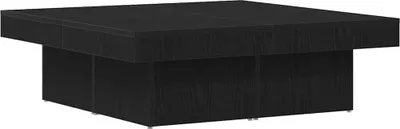 Image de Table Basse Chêne Noir 90X90X28 Cm Avec Bois d'Ingénierie Lumarko !