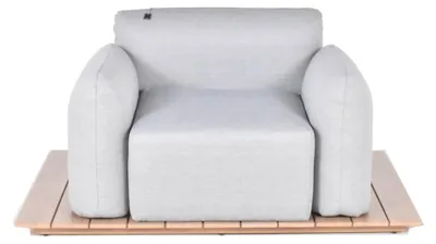 Produktbild von HOME DELUXE Outdoor Sessel ARANI – Hellgrau, Aluminium (150 x 75 x 99 cm) | Komfort & Stil für deinen Garten