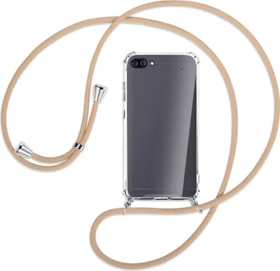 Produktbild von Handykette Backcover-Schutzhülle mit Band (Metall silberfarben) für Asus Zenfone 4 Max (Pro/Plus) - beige