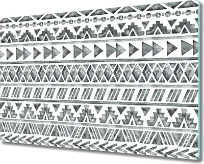Produktbild von Herd-Abdeckplatte Glas Schneidebrett Ceranfeld-Abdeckung - 80x52 cm - Ethnisches Muster