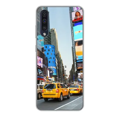 Produktbild von MuchoWow® Handyhülle Schutzhülle Hülle für Samsung Galaxy A50 New York - Taxi - Gelb Silikon Softcase Handy Hülle - Mobiltelefonhülle