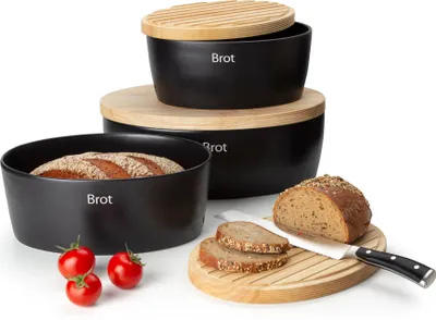 Produktbild von CONTINENTA Brottopf Keramik oval, schwarz 27x20x13,5 cm 3731 4017167373102