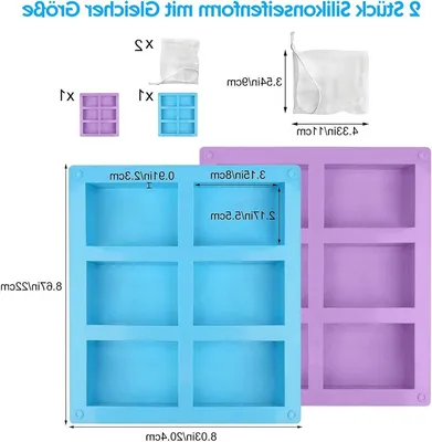 Set von 2 Silikon Seifenformen für kreatives Handwerk