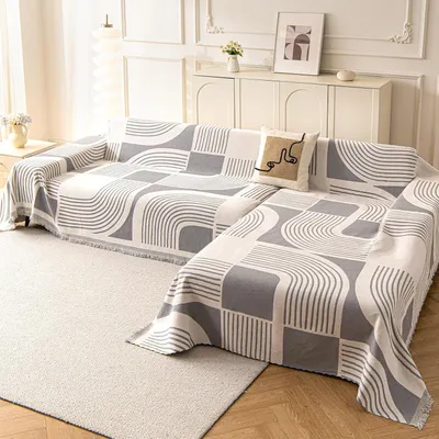 Imagen del producto de Funda para sofá en forma de L, de dos piezas, impermeable, de 180x300 cm + 180x340 cm, para uso en interiores y exteriores