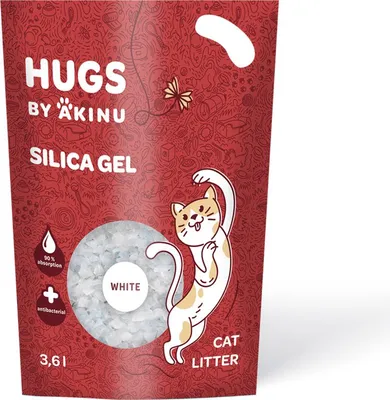 Obrázek produktu pro HUGS by Akinu Silika gel bílý stelivo pro kočky 3,6 l
