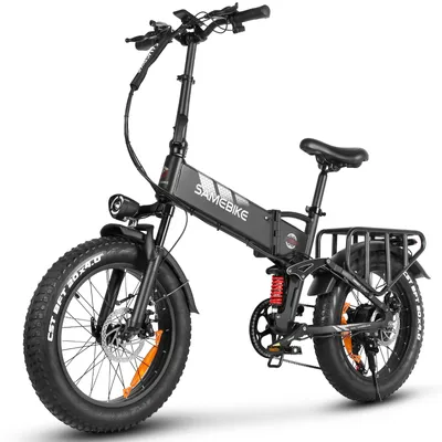 Imagen del producto de Bicicleta eléctrica todoterreno plegable RS-A02 con neumáticos anchos, 48 V, 15 Ah, 250 W, frenos de disco mecánicos dobles, capacidad de carga máxima de 150 kg, color