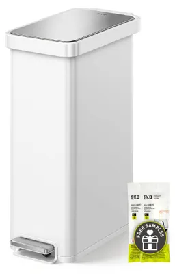 Immagine prodotto di Contenitore per rifiuti EKO Hudson Slim, capacità 50 litri, colore bianco opaco