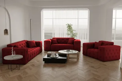 Image de Ensemble de canapés , ensemble de canapés CLOUD 3+2+1, élégant, plusieurs coloris disponibles, rubis