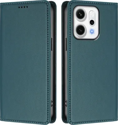 Immagine prodotto di Custodia in pelle per Oppo Reno14 / Reno14 F 5G, custodia a libro magnetica in Finto cuoio con supporto, verde