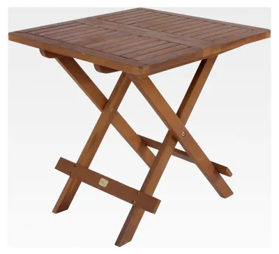 Produktbild von Gartentisch aus Akazienholz geölt - 50 cm - Klapptisch für Innen und Außen - Beistelltisch für Balkon, Terrasse und Garten