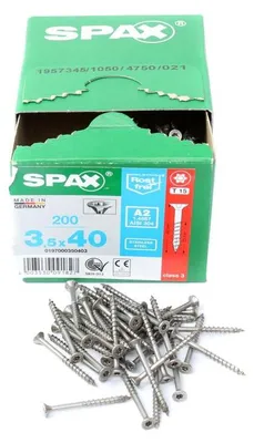 Produktbild von SPAX Senkkopfschraube Edelstahl A2 Teilgewinde 40 mm 3,5 mm