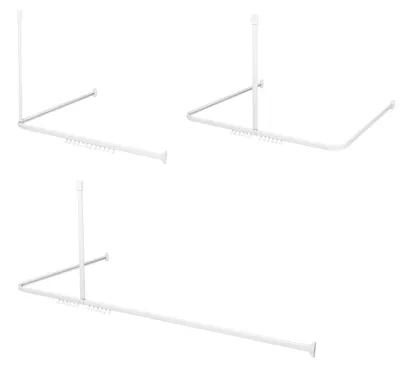 Image de Sealskin Easy Roll Barre de rideau de douche en acier inoxydable Blanc Support de salle de bains