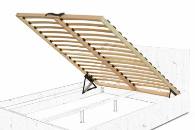 Zdjęcie produktu dla Stelaż drewniany, podnoszony, sprężynowy, 32 listwy, szerokość 200 cm
