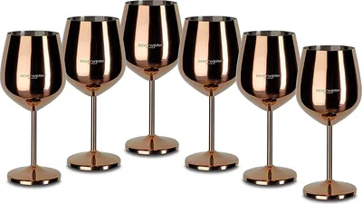 Produktbild von Echtwerk Weinkelche aus Edelstahl 6tlg Edition, Farbe:Kupfer