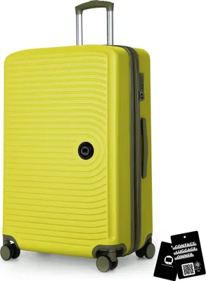 Produktbild von Hauptstadtkoffer - Großer Koffer + digitaler Kofferanhänger, Reisekoffer XL Erweiterung, Hardcase Rollkoffer 4 Rollen Aufgabegepäck 130L TSA-Schloss,Lemon