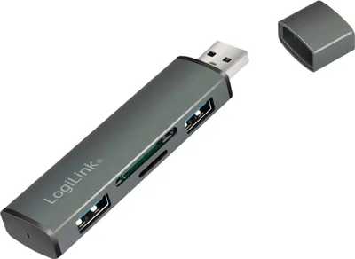 Obrázok produktu pre LogiLink Cardreader USB 3.2 rozbočovač 2 porty sivý