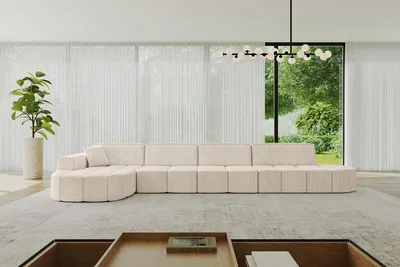 Produktbild von ALTDECOR Ecksofa in L-Form Livo-L3 - 422x173x79,5 cm Beige - Corner Sofa Bett Eckcouch Couch Wohnlandschaft Cauchsofa