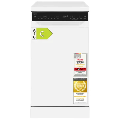 Produktbild von Exquisit Geschirrspüler 11 Maßgedecke | Energieklasse C | 7 Spülprogramme | Aquastop | Besteckschublade | Unterbaufähig | Startzeitvorwahl | Weiß