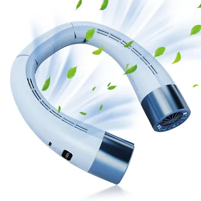 Image de Ventilateur de cou, Ventilateur de cou portable avec 2000mAh 5 niveaux de vitesse