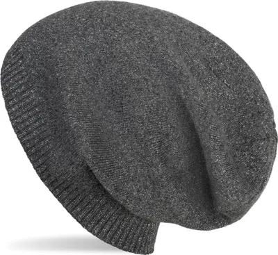 Produktbild von styleBREAKER Feinstrick Beanie Mütze mit Glitzerfaden, Slouch Longbeanie, Damen 04024142