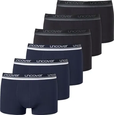 Produktbild von UNCOVER by SCHIESSER Herren Shorts 6er Pack - Serie "Uncover", Unterhose Schwarz / Dunkelblau M