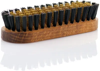 Produktbild von Messingbürste Wildlederbürste Raulederbürste (Holzkörper 120x39x28mm)