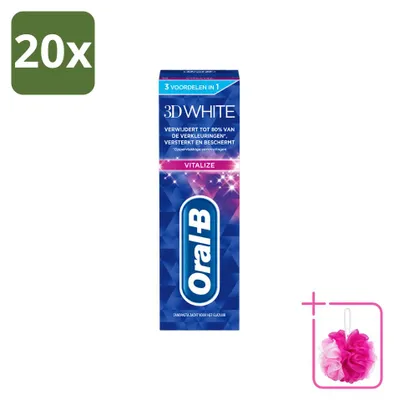 Productafbeelding van 20 x Oral-B 3D White Vitalize tandpasta - 75 ml - Voordeelverpakking - 20 stuks