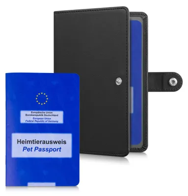 Produktbild von kwmobile Impfpass Hülle für Tiere - Schutzhülle für EU Heimtierausweis - Haustier Impfausweis Cover Kunstleder - kompatibel mit deutschem Impfausweis