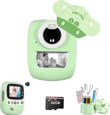 Produktbild von Fine Life Pro Kinderkamera, 30MP Sofortbildkamera WiFi 1080P Selfie Digitalkamera 2,4 Zoll mit 32GB TFKarte, Geschenk für Jungen Mädchen, grün