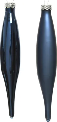 Produktbild von Christbaumschmuck Eiszapfen 15cm Glas 6er Set - Nachtblau