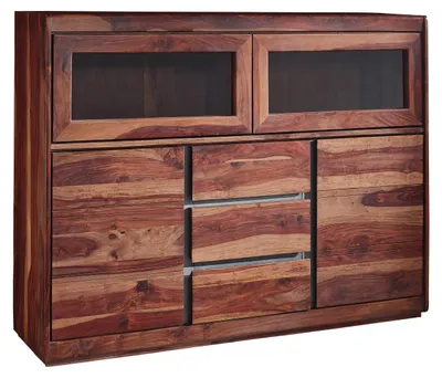 Produktbild von MASSIVMOEBEL24.DE Highboard Sheesham 150x40x115 noble unique lackiert SYDNEY #103